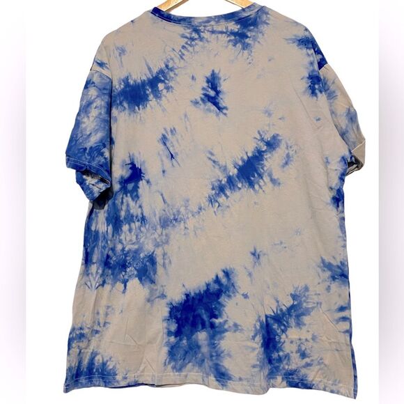 Y2K Blue Tie Dye Sun Tee Large NWT - Picture 3 of 7